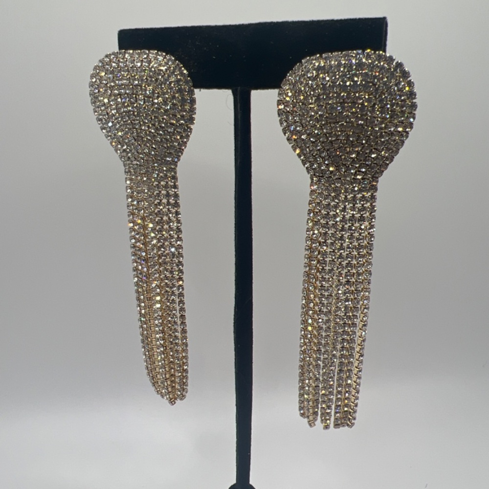 Champagne Rhinestone Statement Earrings